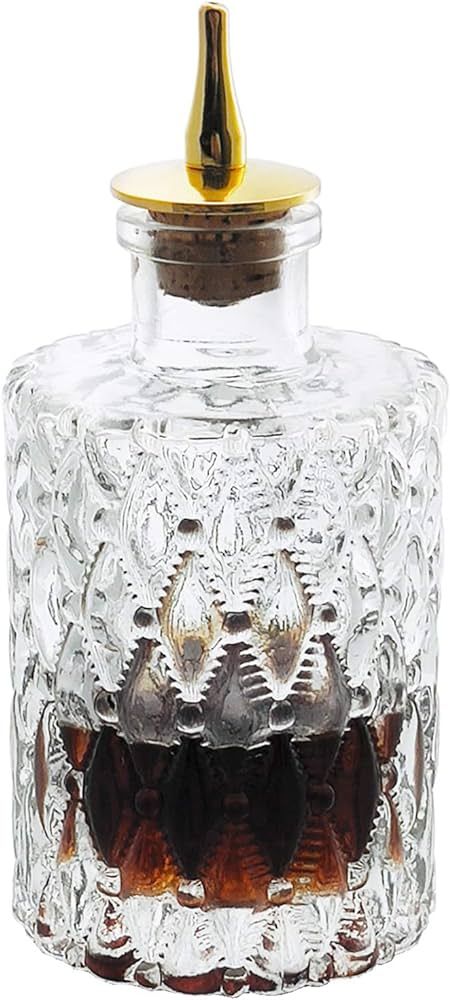 Bitters Bottle - Jewel Bitter Bottle For Cocktail, 6oz / 175ml, Glass Dahs Bottle With Gold Plate... | Amazon (US)
