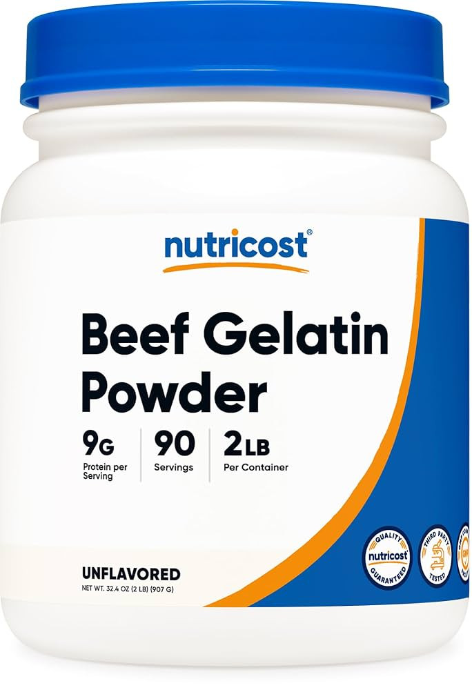 Nutricost Beef Gelatin Powder (2 LB) (Unflavored) - 9 G Protein Per Serving, Drink Mix and Natura... | Amazon (US)