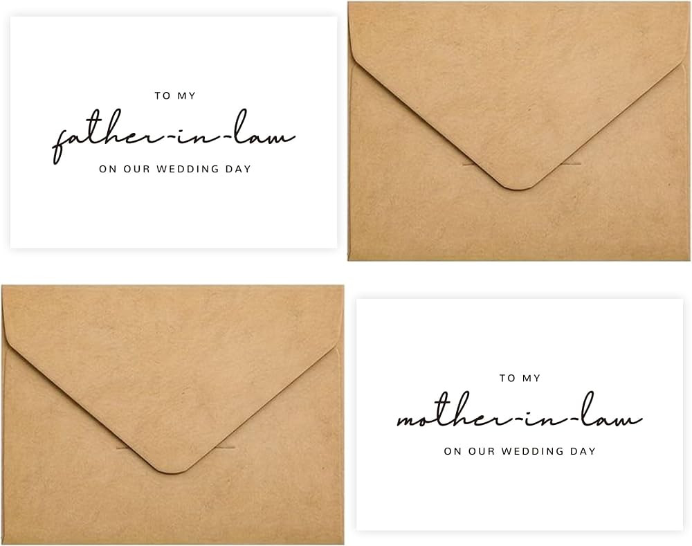 Set of 2 Parents In-Law Wedding Cards - To My Father & Mother In-Law On Our Wedding Day | Amazon (US)