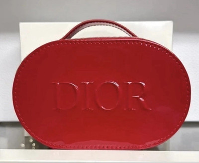 Dior Red Patent leather top handle toiletry pouch purse | eBay US