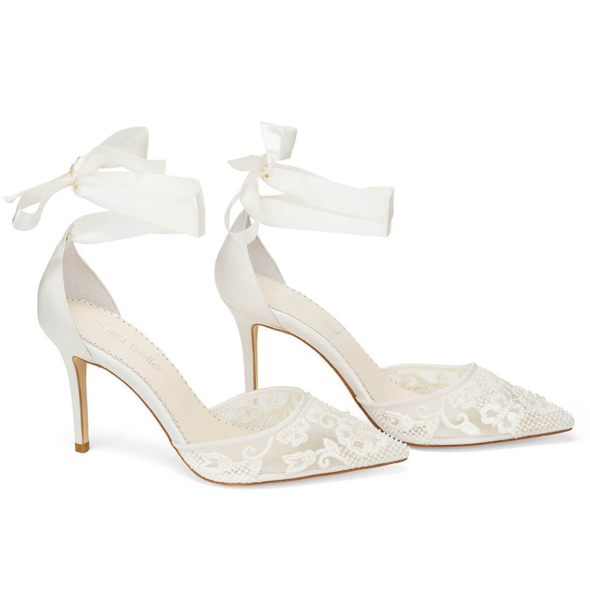 Lace and Pearl Wedding Shoes | Bella Belle Shoes