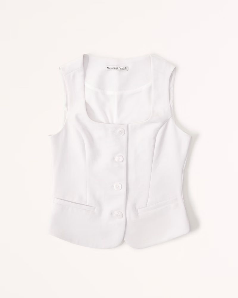 Tailored Button-Through Set Top | Abercrombie & Fitch (US)