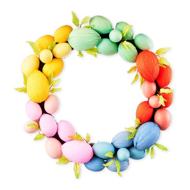 Way To Celebrate Easter Bright & Colorful Egg Wreath, 20" - Walmart.com | Walmart (US)