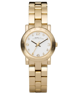 Marc by Marc Jacobs Watch, Women's Mini Amy Gold-Tone Stainless Steel Bracelet 26mm MBM3057 | Macys (US)