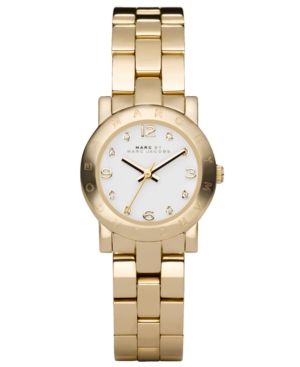 Marc by Marc Jacobs Watch, Women's Mini Amy Gold-Tone Stainless Steel Bracelet 26mm MBM3057 | Macys (US)