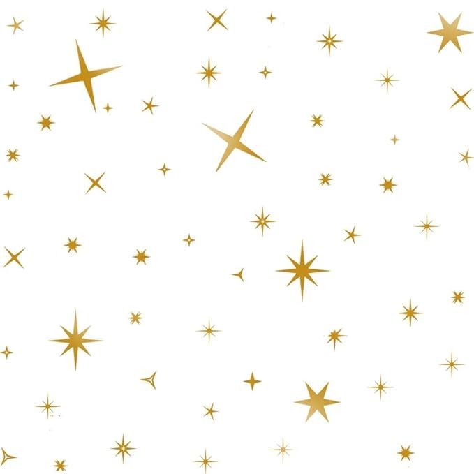 TOARTi DCTOP Sparkle Star Wall Decal Gold Stars Wall Stickers Removable Vinyl Wall Stickers for K... | Amazon (US)