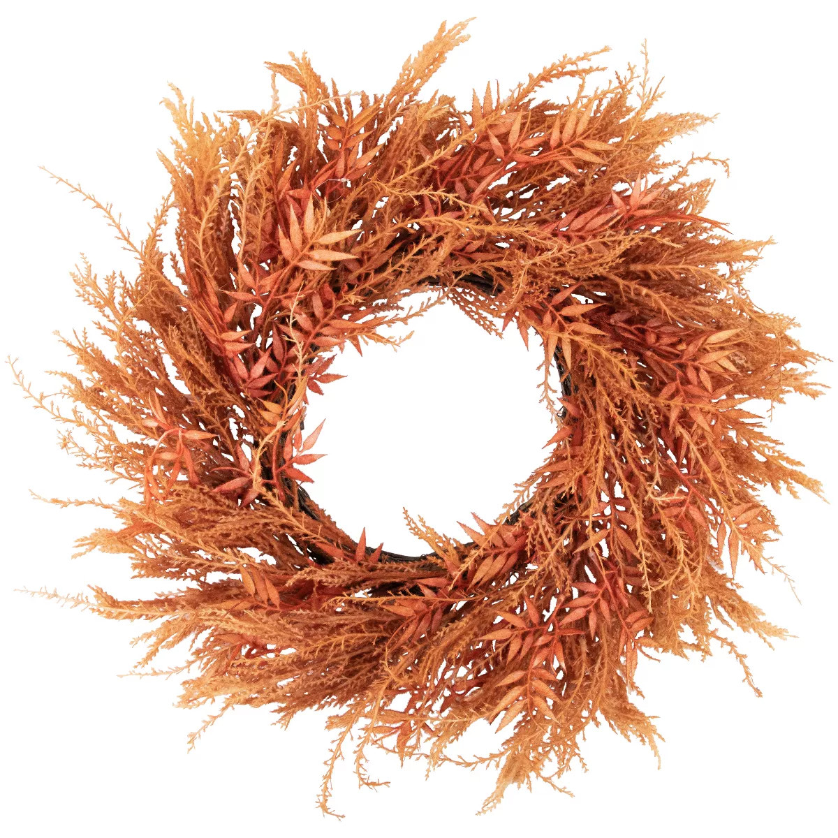 Northlight Peachy Pampas Grass Artificial Fall Harvest Wreath, 24-Inch - Unlit | Target