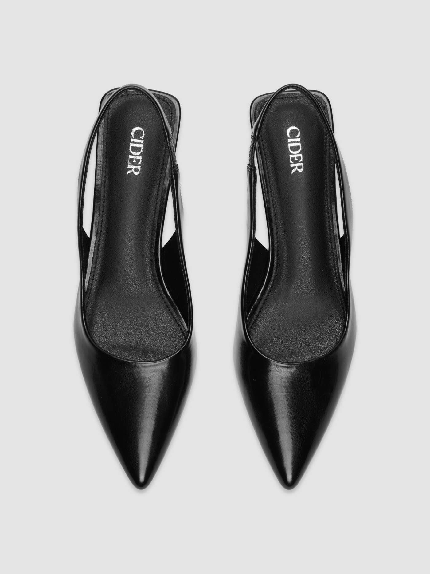 Metallic Pointed Toe Slingback Kitten Heels | Cider