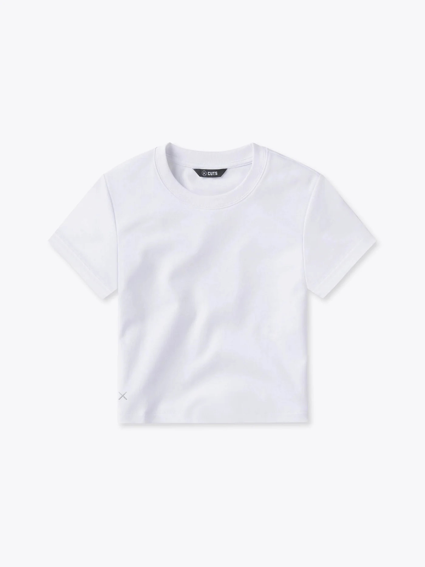 Women’s Fitted White Crop Tee - Cotton | Cuts Clothing Inc.