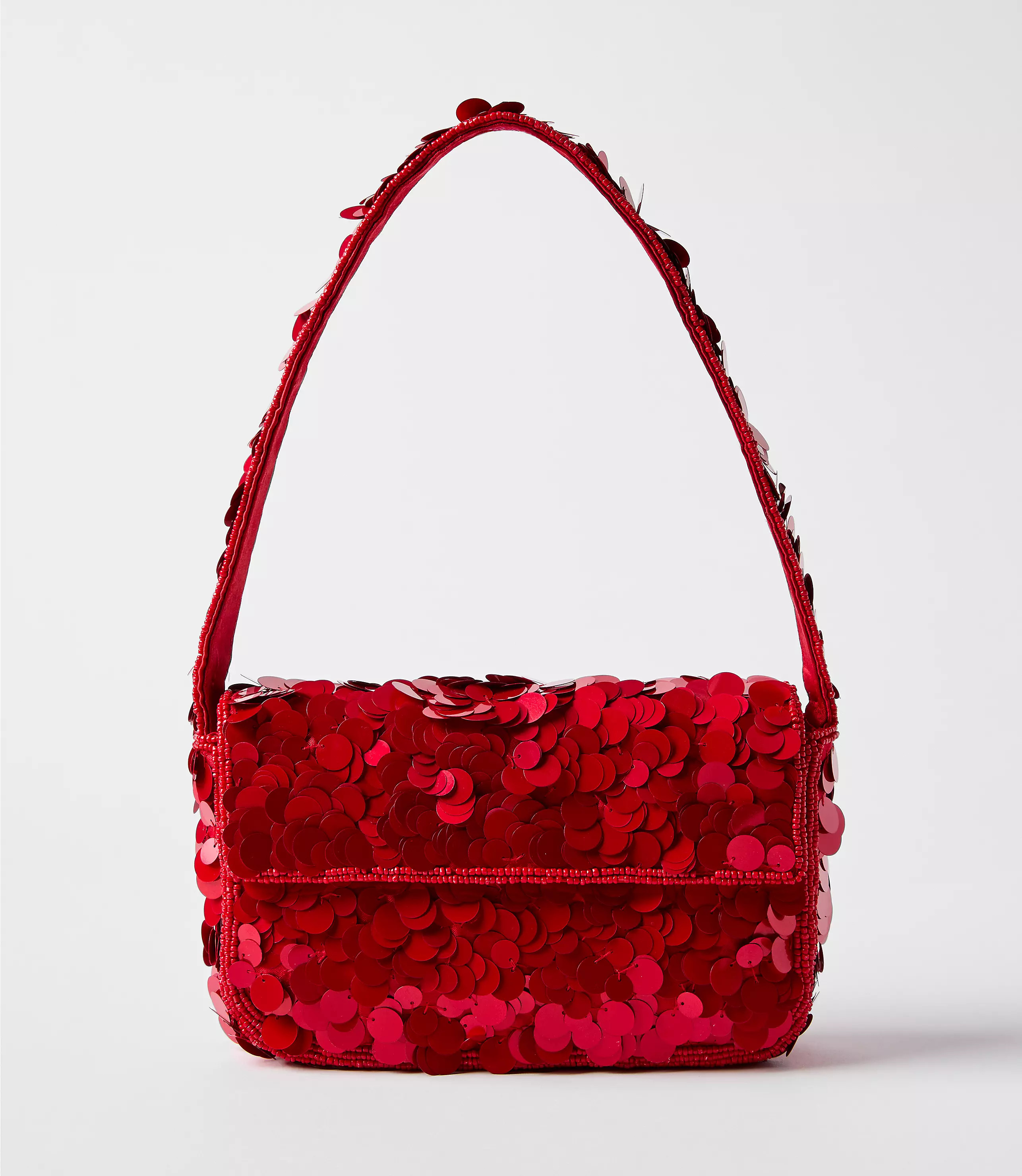 Sequin Beaded Shoulder Bag | LOFT