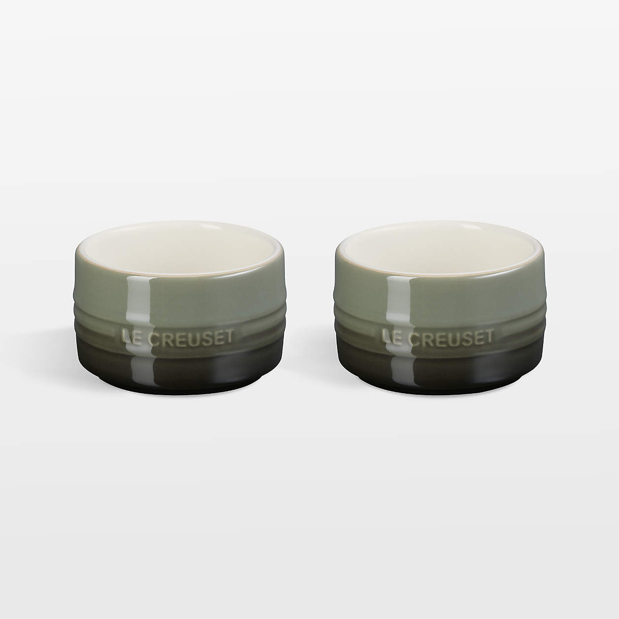 Le Creuset 7-oz. Thyme Round Ramekins, Set of 2 + Reviews | Crate & Barrel | Crate & Barrel