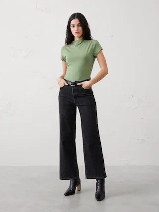 Soft Stretch Mock-Neck Top | Banana Republic Factory