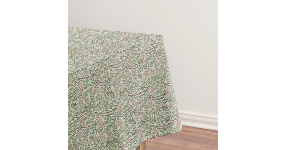 William Morris Vintage Floral Pink Sweet Briar Tablecloth | Zazzle | Zazzle