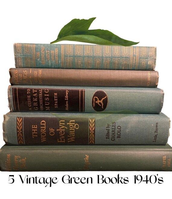 Vintage Set of 5 Green Books Picked Randomly Farmhouse Decor - Etsy | Etsy (US)