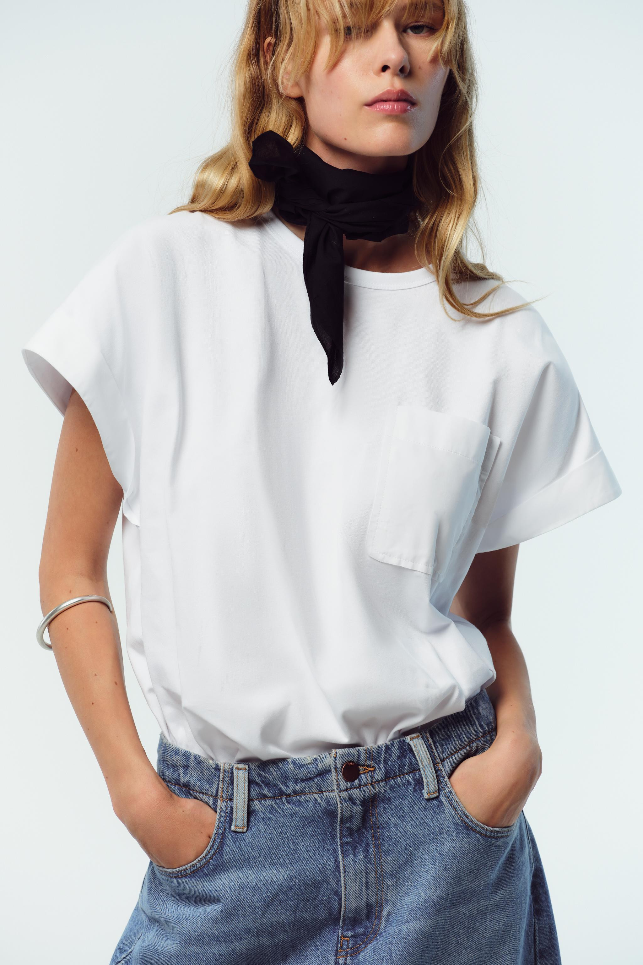 POPLIN POCKET T-SHIRT | Zara UK