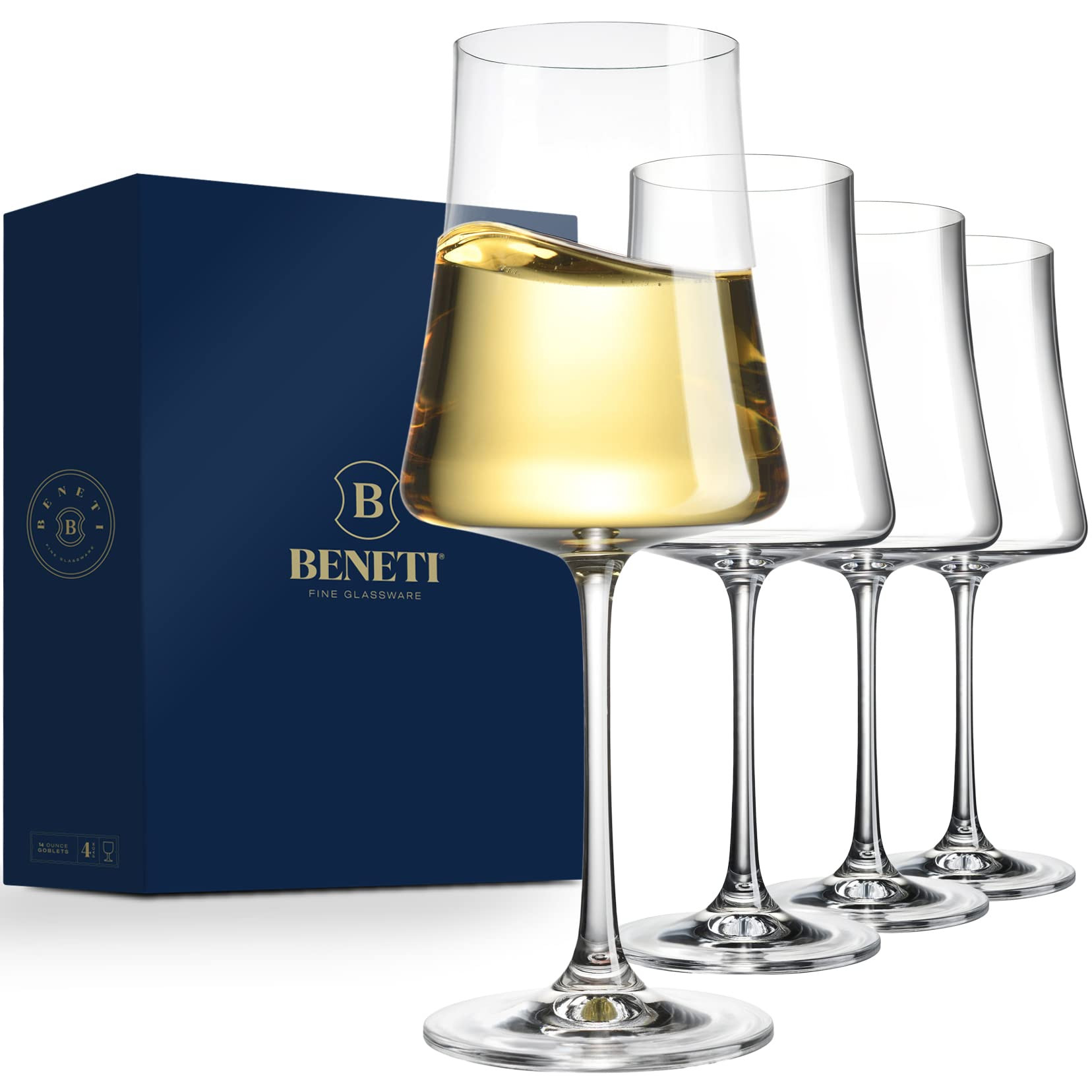 European Wine Glasses, High-End Stylish Wine Glass, [4 Pack] 15 Ounces Red Wine Glasses, Premium Cry | Amazon (US)
