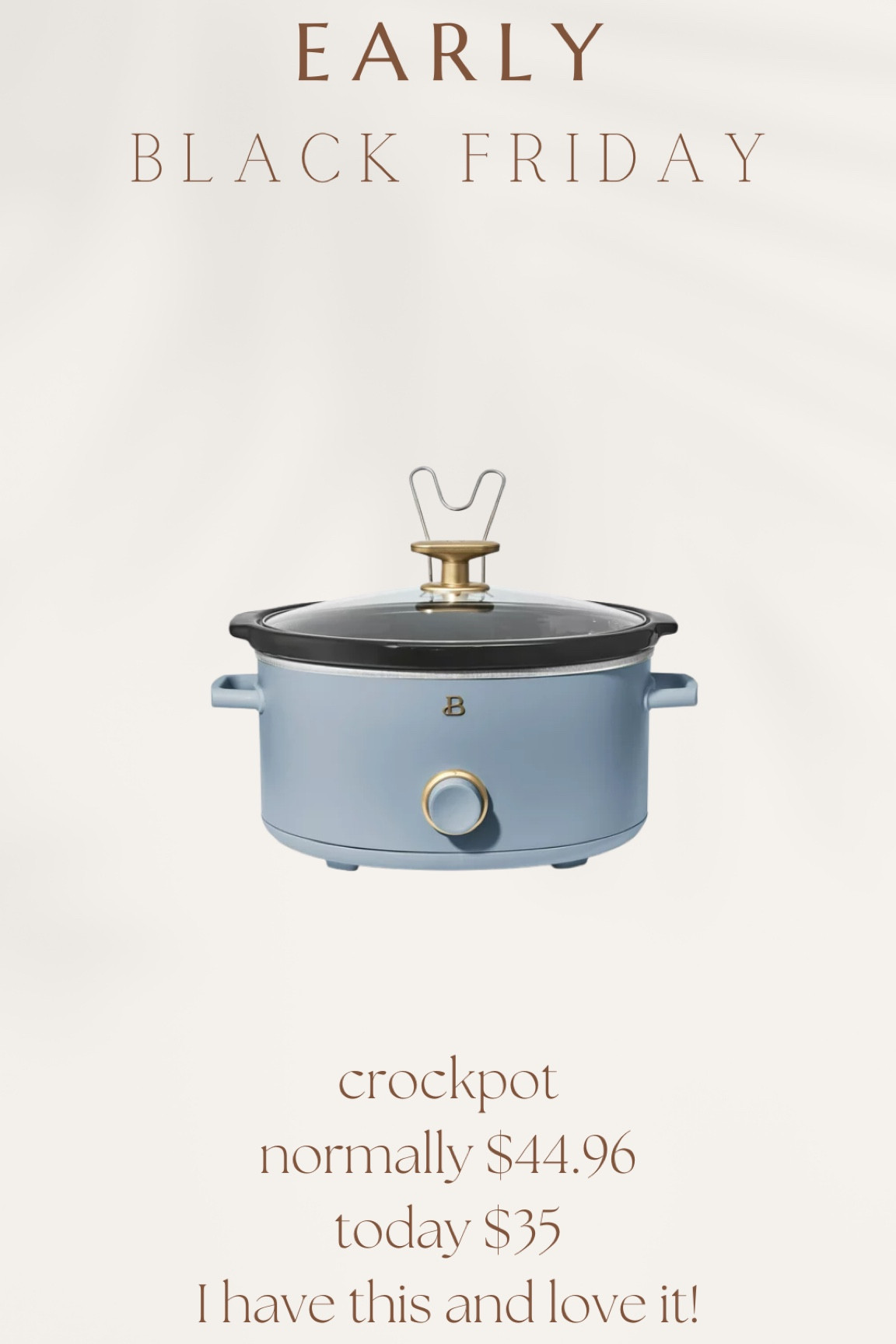 Beautiful 8QT Slow Cooker, Cornflower Blue by Drew Barrymore 