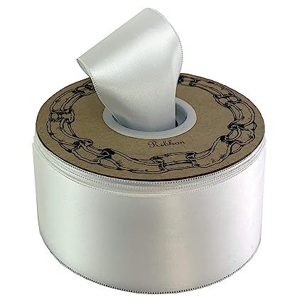 Satin Fabric White Wedding Ribbon - 2" x 50 Yards, Holiday Decor, Valentine's Day, Christmas, Ann... | Amazon (US)
