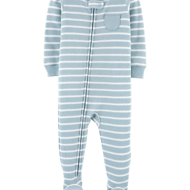 1-Piece Striped Cotton Blend Footie PJs | Carter's