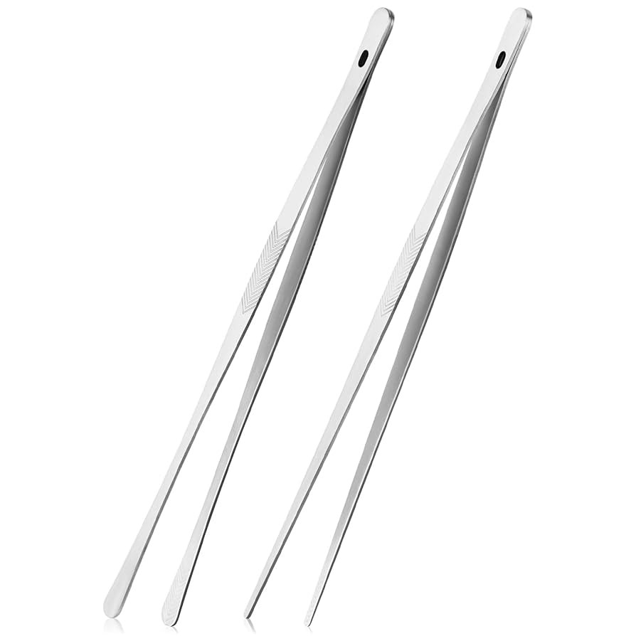 ChefBee Kitchen Cooking Tongs Tweezers - 2PCS 12" Stainless Steel Kitchen Utensils, Metal Fine Tw... | Amazon (US)
