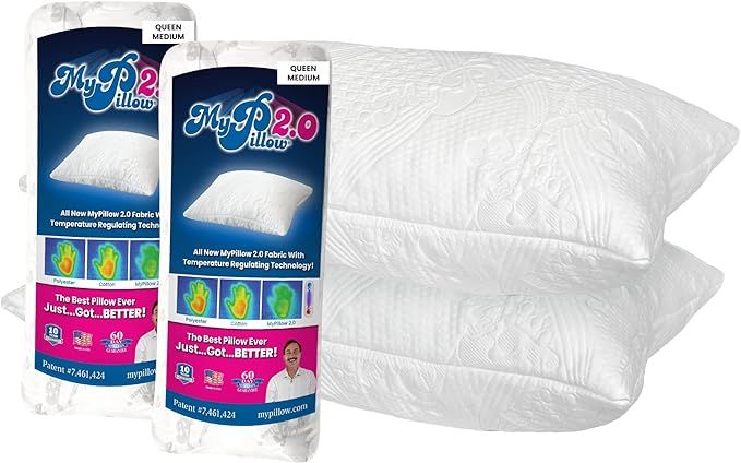 MyPillow 2.0 Cooling Bed Pillow, 2-Pack Queen Medium | Amazon (US)