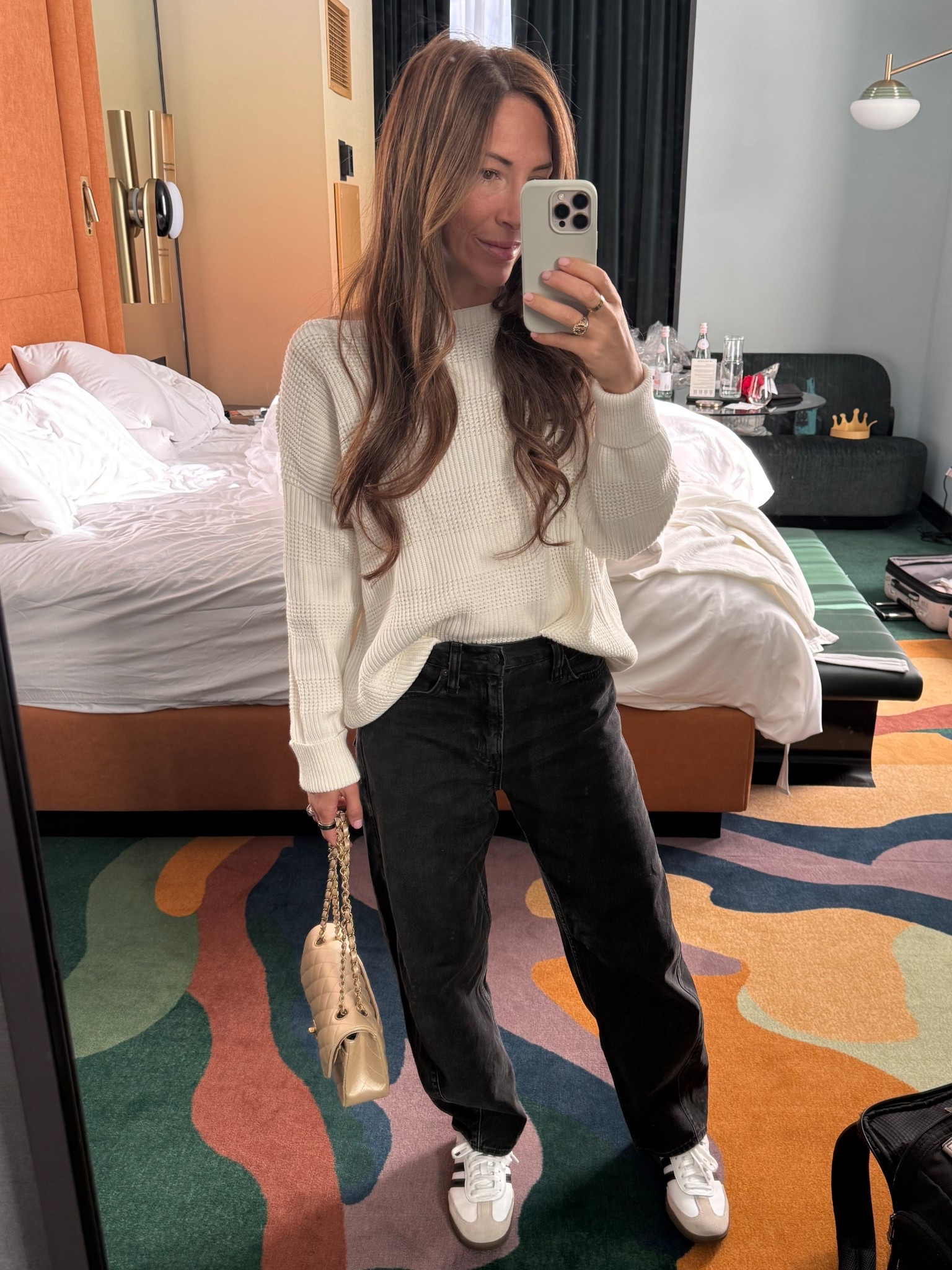 White boat neck sweater, black barrel jeans, adidas sambas

#LTKFindsUnder100 #LTKSeasonal #LTKPetite