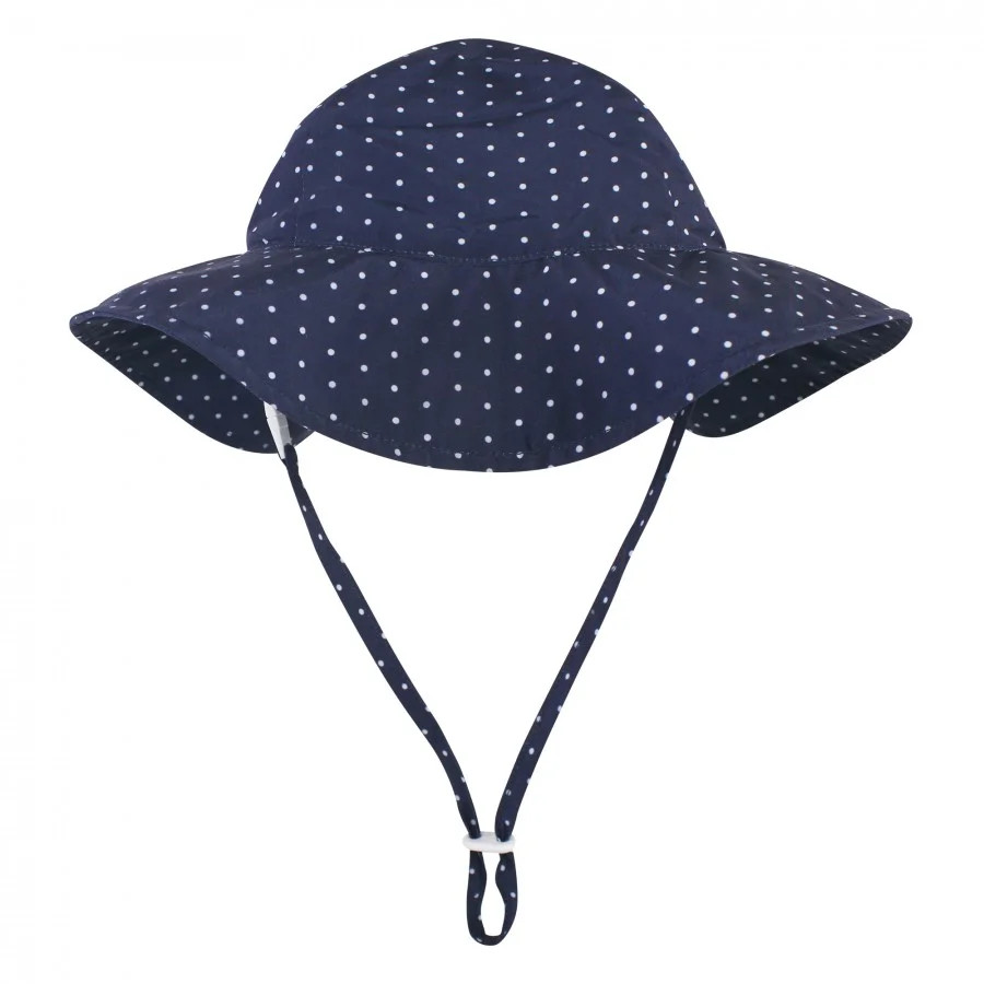 Hudson Baby Infant and Toddler Girl Sun Protection Hat, Navy Blue Dot, 0-6 Months | Walmart (US)