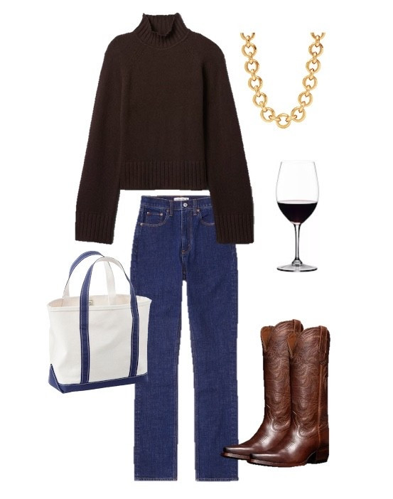 Fall outfit 
Chocolate brown sweater 
Winery outfit 
Cowboy boots outfit 
Thanksgiving outfit

#LTKFindsUnder100 #LTKSeasonal #LTKStyleTip