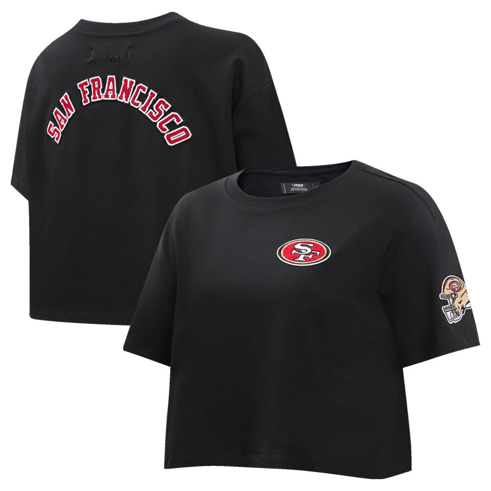 Women's San Francisco 49ers Pro Standard Black Classic Boxy Cropped T-Shirt | NFL Shop