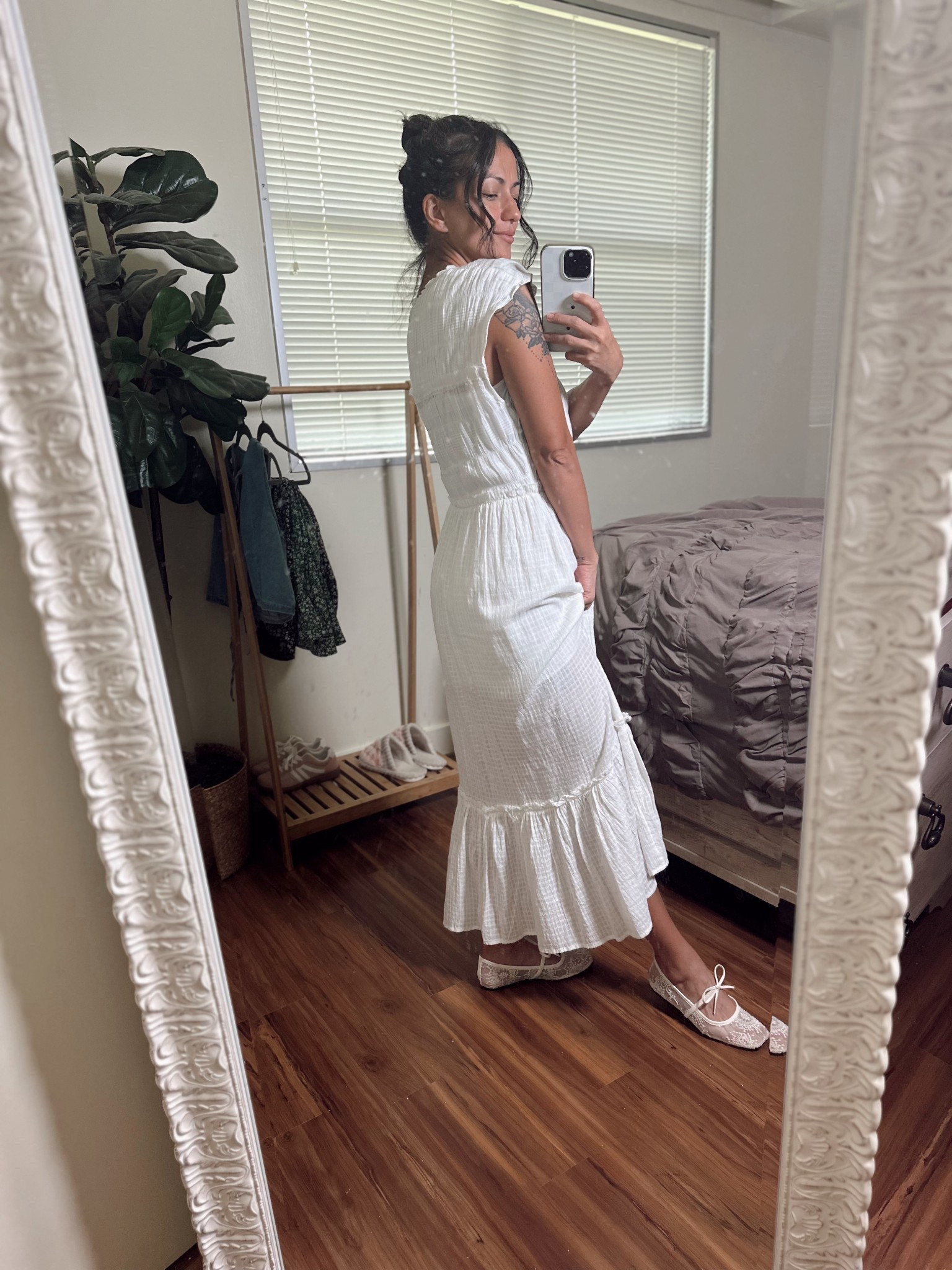 Family photoshoot outfit, flowy white maxi dress, free people maxi dress, ballerina flats, lace ballerina flats 🤍

#LTKStyleTip #LTKPetite #LTKFallSale