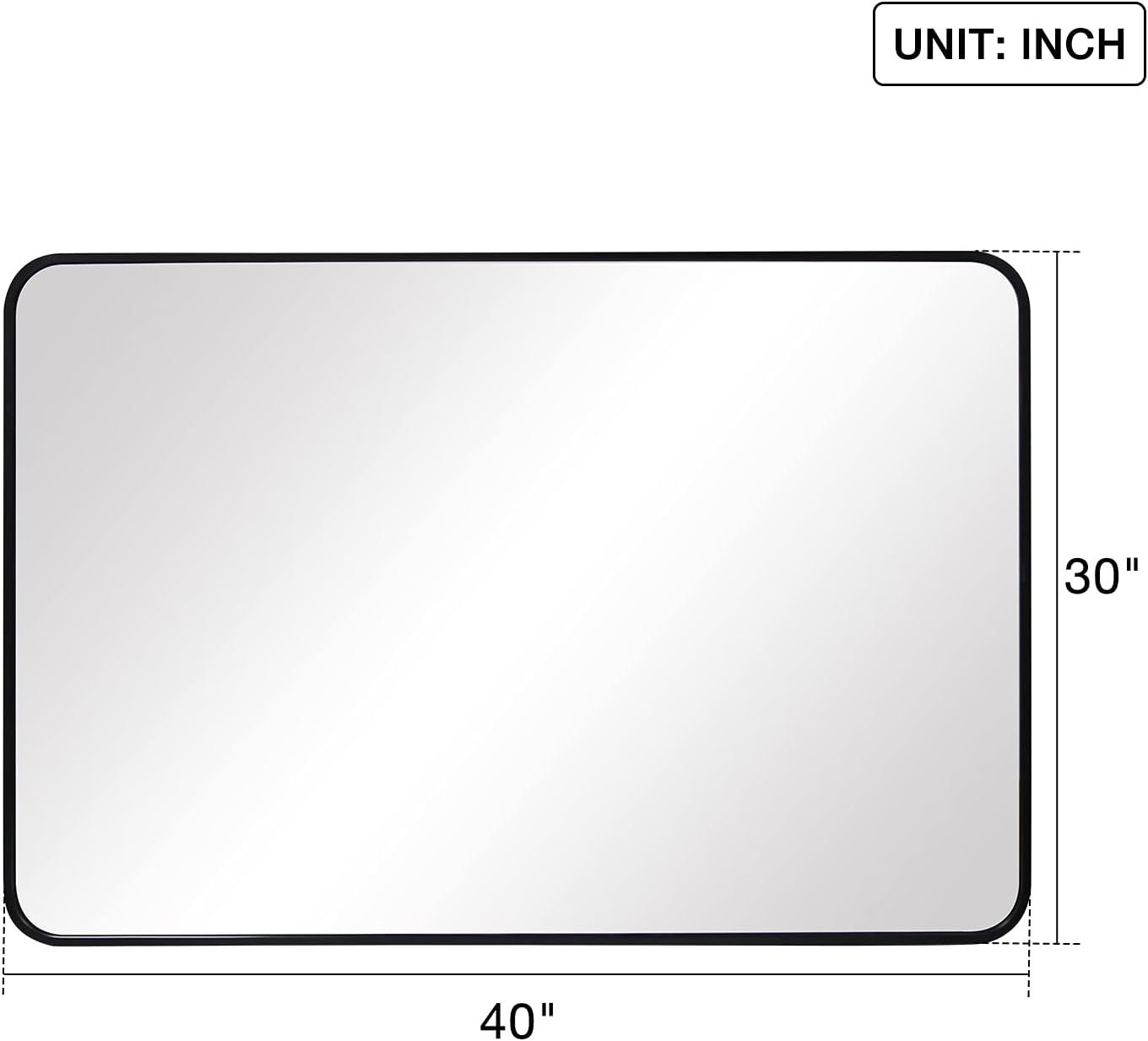 Amazon.com: SILD Bathroom Mirror Black Rectangle Wall Mirror 30 x 40 inch Large Wall Mounted Vani... | Amazon (US)