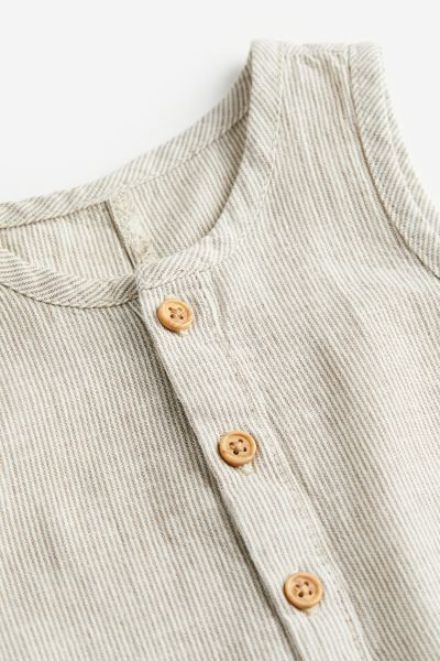 Linen-blend Romper Suit | H&M (US + CA)