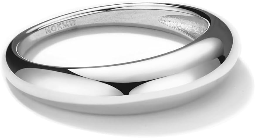 NOKMIT Chunky Dome Rings for Women Dainty 14K Gold Silver Tone Cute Bold Dome Statement Ring Thic... | Amazon (US)