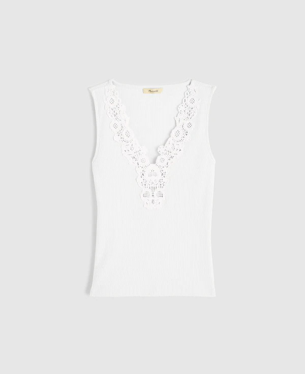 Lace-Trim V-Neck Tank | Madewell