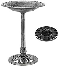 VIVOHOME Bird Bath with Solar Fountain for Outside, Polyresin Pedestal Bird Baths with Solar Powe... | Amazon (US)