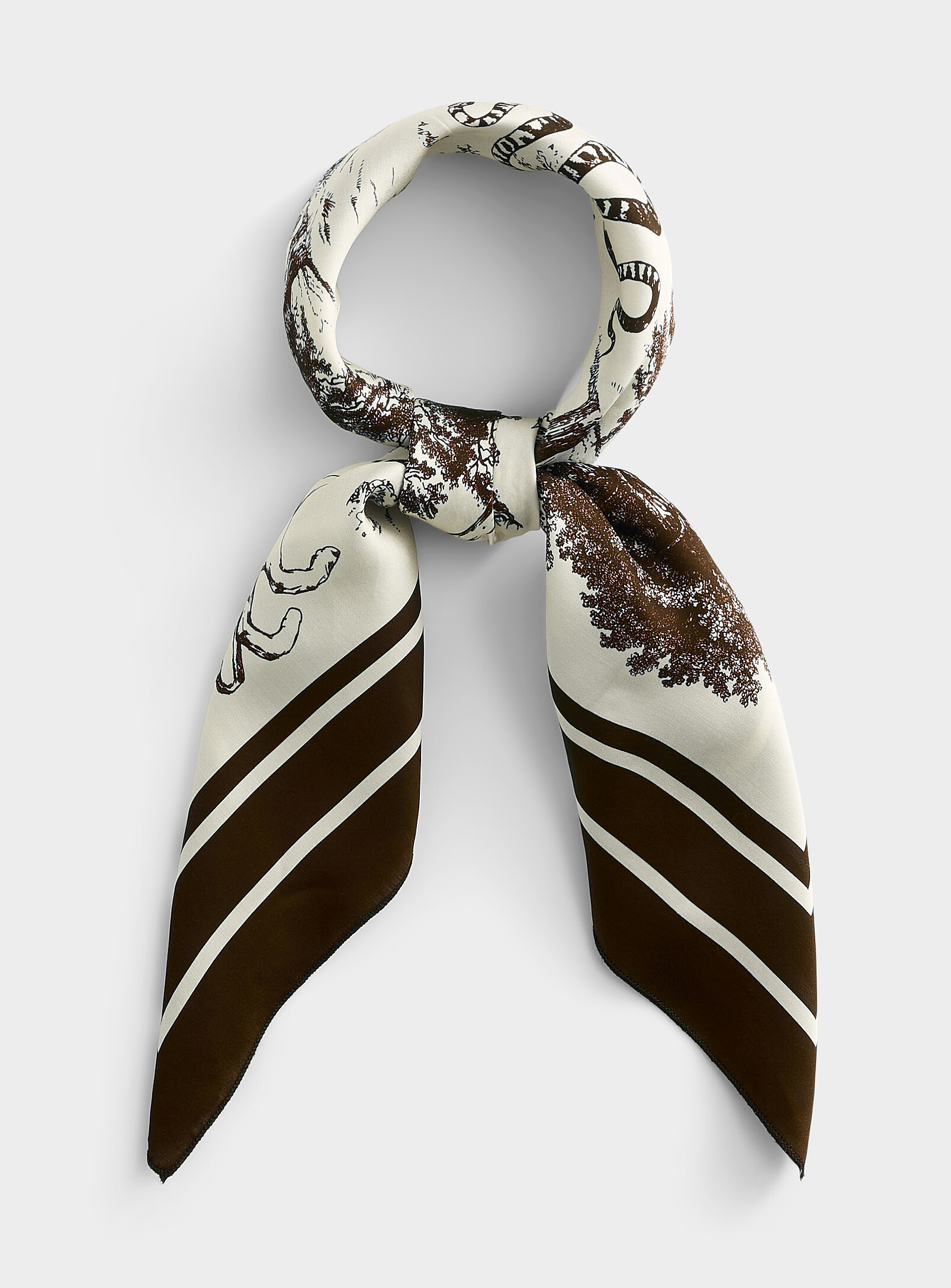 Simons - Toile de Jouy savannah scarf (Women, Brown, ONE SIZE) | Simons
