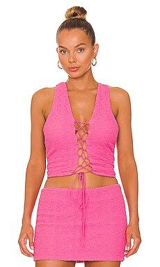 h:ours Raine Top in Pink in Hot Pink from Revolve.com | Revolve Clothing (Global)