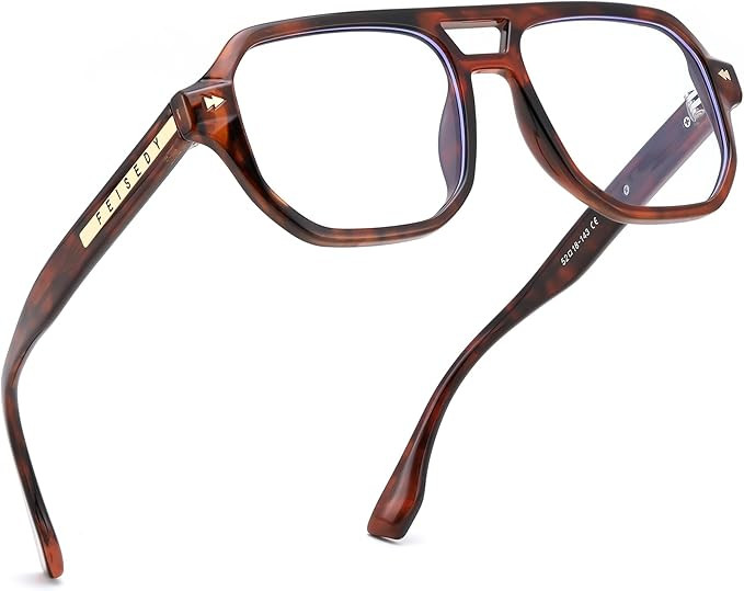 FEISEDY Aviator Blue Light Glasses for Men Women, Retro 70s Style Design TR90 Anti Glare Digital ... | Amazon (US)