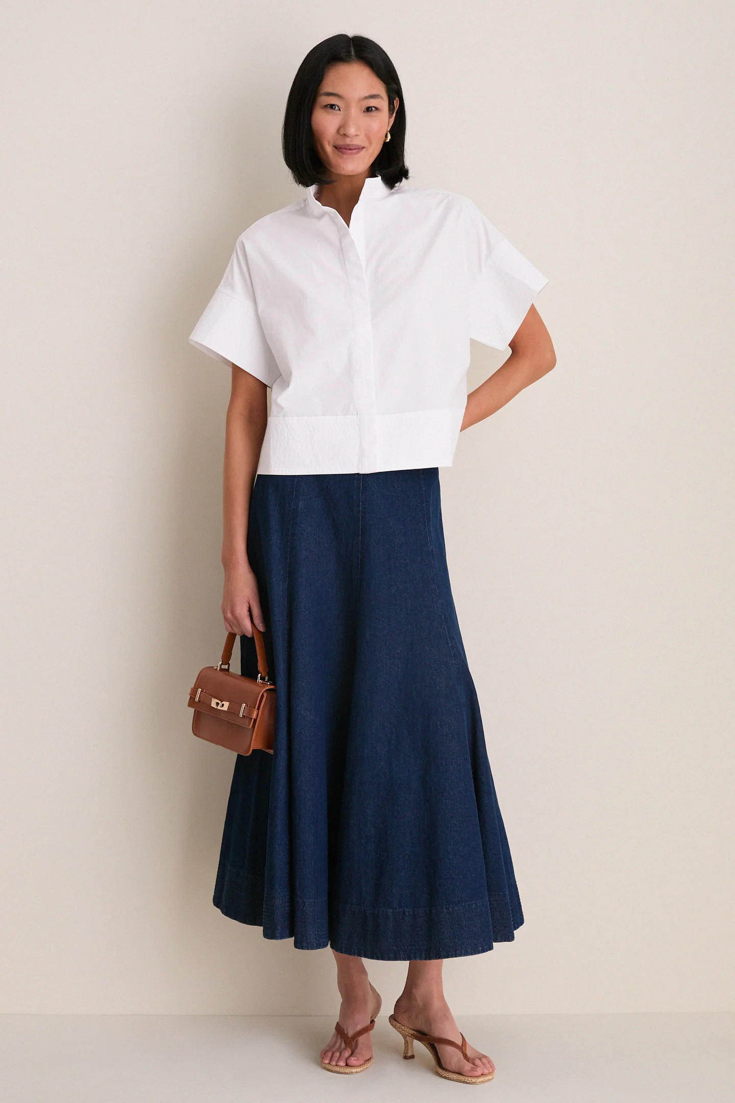 White Trapunto Stitch Sofia Shirt | Tuckernuck (US)