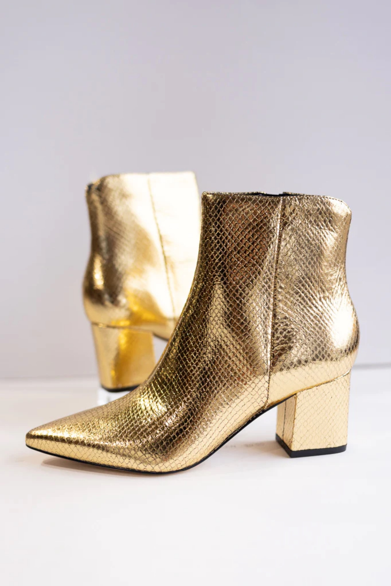Gold booties