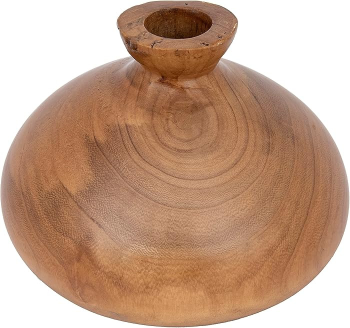 Creative Co-Op Decorative Paulownia Wood Vase, Walnut Finish | Amazon (US)