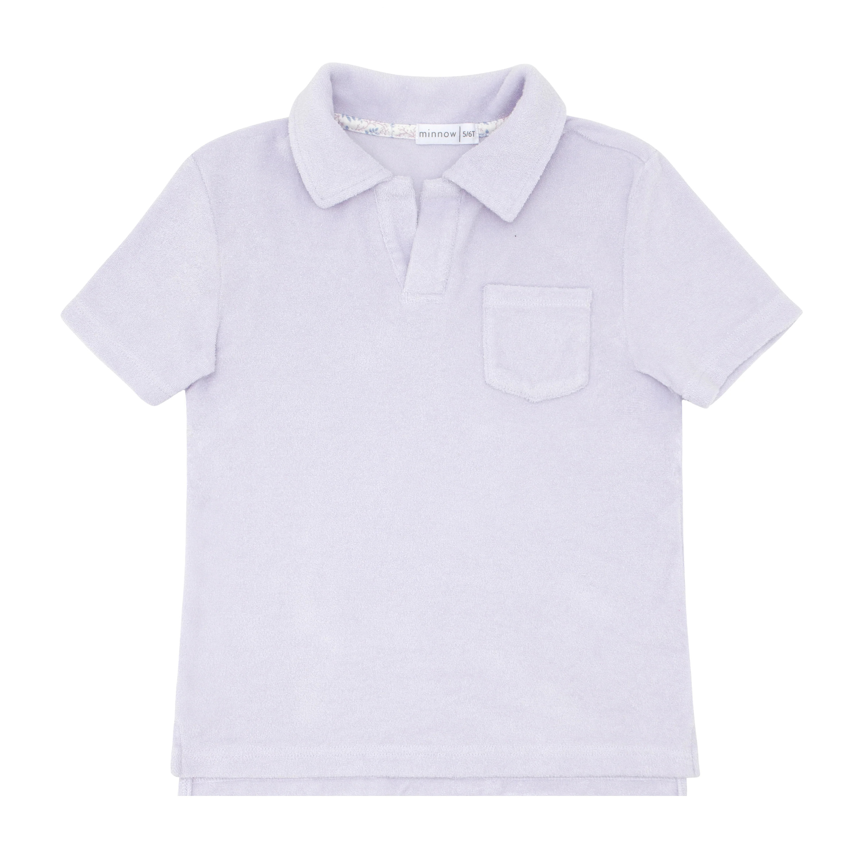 boys bay lavender french terry polo shirt | minnow
