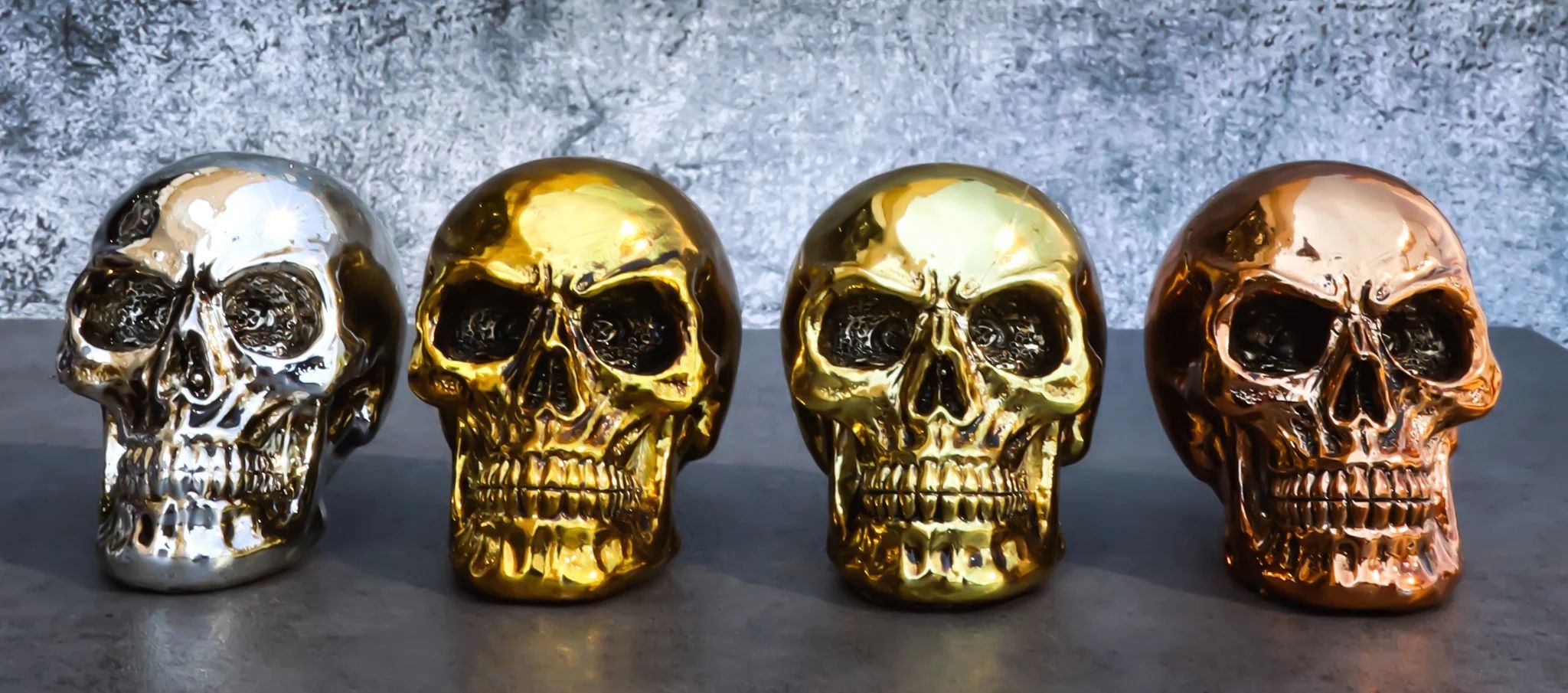 Pirate's Loot Metallic Silver Gold Brass And Copper Tone Skulls Mini Figurines - Walmart.com | Walmart (US)