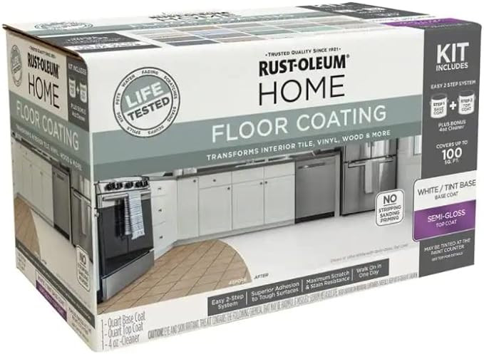 Rust-Oleum 100806 Home Floor Coating Kit White | Amazon (US)