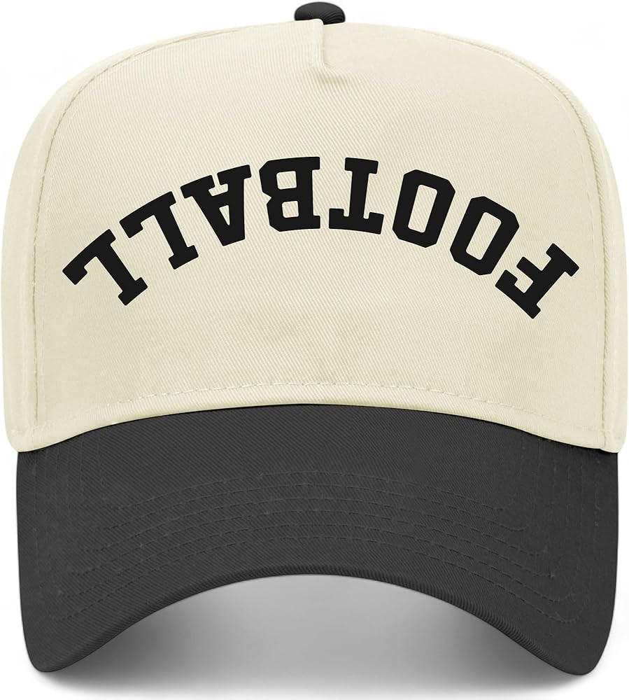 Football Upside Down Reversed Vintage Trucker Hat | Premium Snapback Baseball Hat for Men & Women | Amazon (US)
