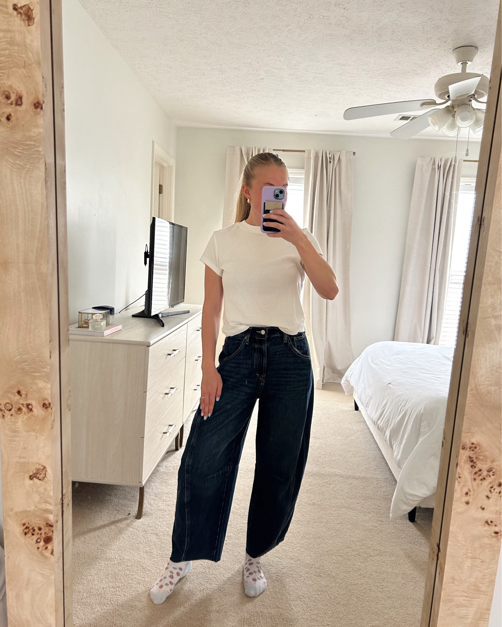 Target Barrel Jeans! Insanely comfy and not too extreme of a barrel shape. Wearing my normal size 6 but could definitely go down. 

#LTKFindsUnder50 #LTKStyleTip #LTKWorkwear