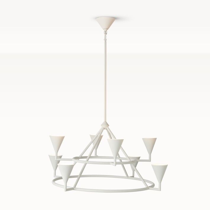 Ingrid Chandelier, Round, Two Tier, White | Williams-Sonoma