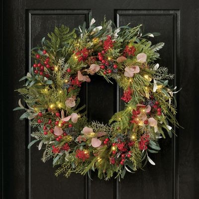 Homestead Christmas Cordless Wreath | Grandin Road | Grandin Road