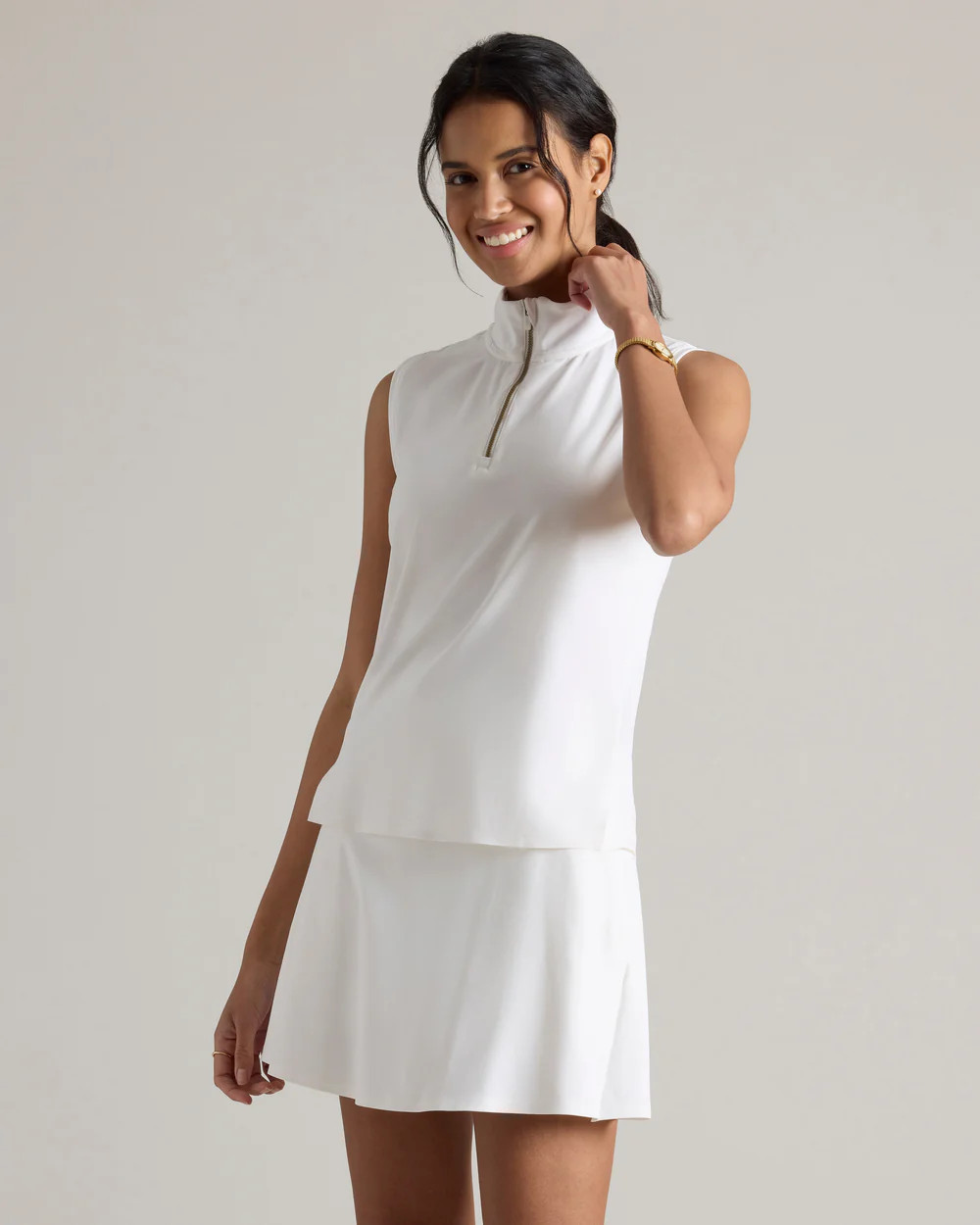 Course to Court Sleeveless Zip Mock | Rhone