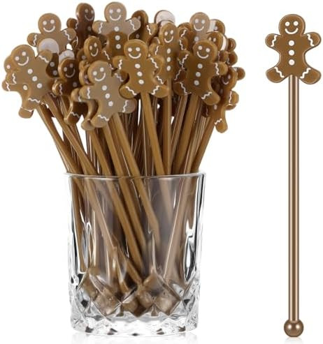 Chengu 100 Pcs Christmas Drink Stirrers Xmas Stir Sticks Bulk Holiday Coffee Stirrers Plastic Swi... | Amazon (US)